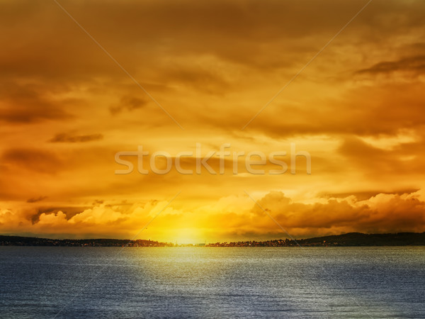 sunset at the lake Stock photo © SRNR