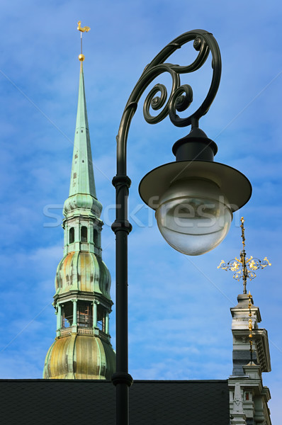 Szczegóły Ryga kościoła Łotwa niebo Zdjęcia stock © SRNR