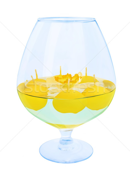 Velas vaso amarillo blanco flor vidrio Foto stock © SRNR
