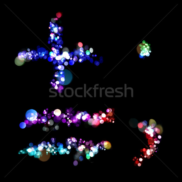 Lights in the shape of a plus, equals, period, and comma Stock photo © SSilver