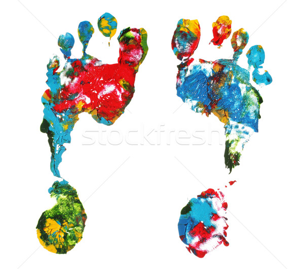 Voet abstract kind achtergrond leuk regenboog Stockfoto © SSilver