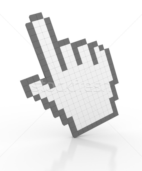 3D Cursor Hand Internet Modell Web Stock foto © SSilver
