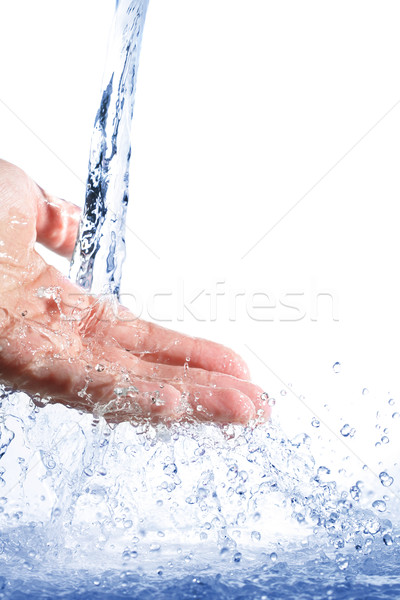 Stock fotó: áramló · víz · csobbanás · kéz · természet · fürdő