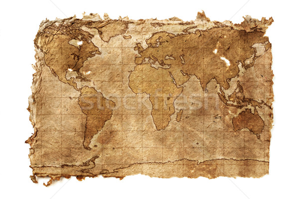 Foto stock: Mapa · fundo · retro · branco · antigo · tesouro