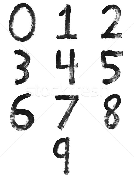 Set of painted letters, numbers & symbols Stock photo © SSilver