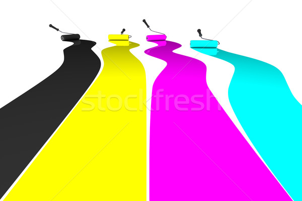 Paint rollers in CMYK Stock photo © SSilver