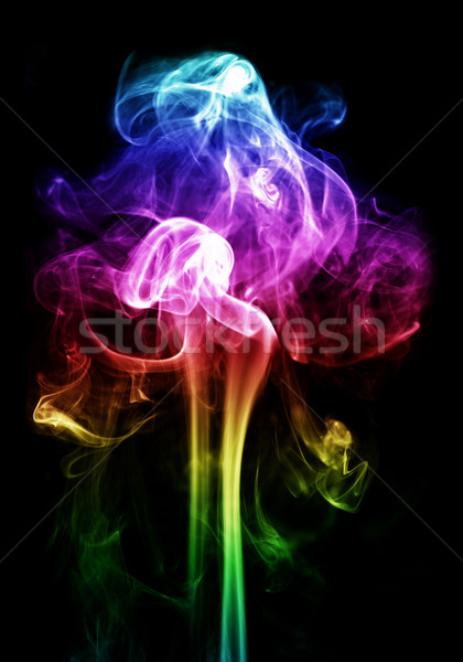 Stock foto: Farbenreich · Rauch · Kunst · Regenbogen · schwarz · Farben