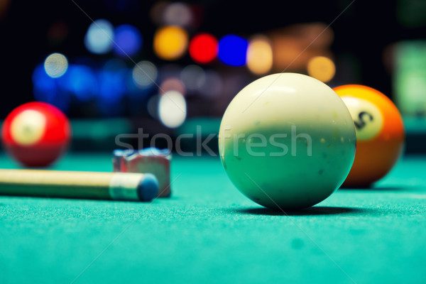 Bilardo bağbozumu stil fotoğraf bilardo masası Stok fotoğraf © Steevy84