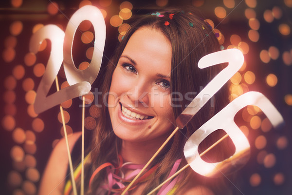 Szczęśliwego nowego roku młodych kobiet nowy rok strony uśmiech kobiet Zdjęcia stock © Steevy84
