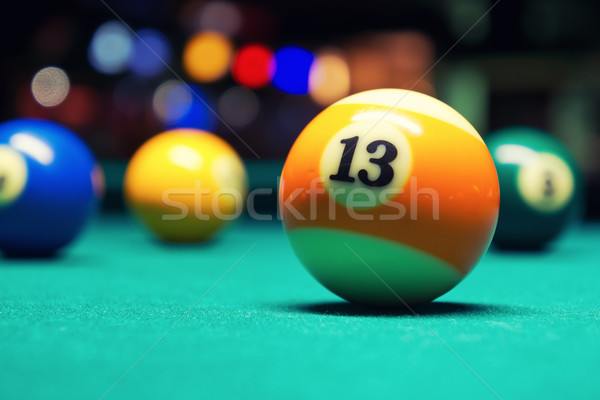 Biliárd golyók klasszikus stílus fotó biliárdasztal Stock fotó © Steevy84