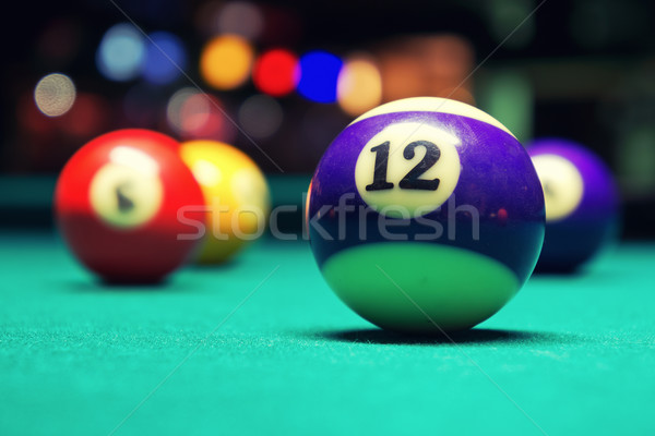 Bilardo bağbozumu stil fotoğraf bilardo masası Stok fotoğraf © Steevy84