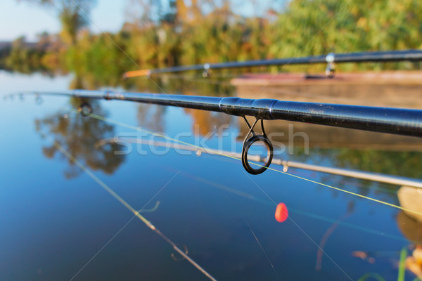 Połowów wędka jezioro wybrzeża line Zdjęcia stock © Steevy84