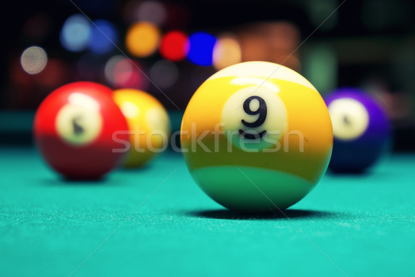 Bilardo bağbozumu stil fotoğraf bilardo masası Stok fotoğraf © Steevy84