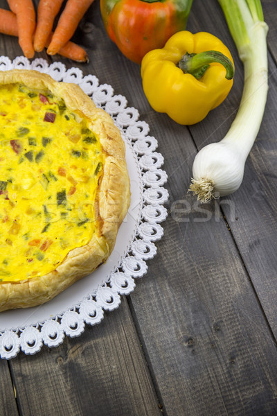 Stock foto: Bohnenkraut · pie · Paprika · Zwiebel · Karotten · Zucchini