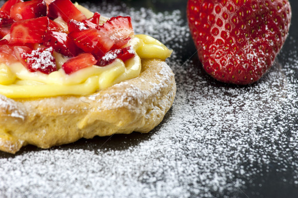 Zeppole with strawberry- tipical italian pastry Stock photo © stefanoventuri