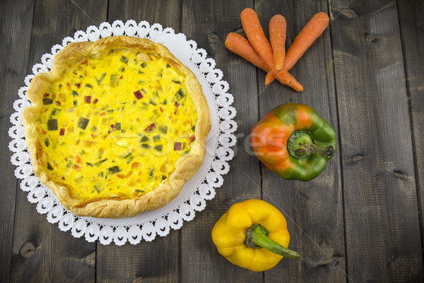 Savory pie with peppers, onion, carrots and zucchini Stock photo © stefanoventuri