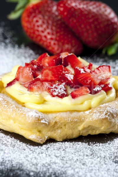 Zeppole with strawberry- tipical italian pastry Stock photo © stefanoventuri