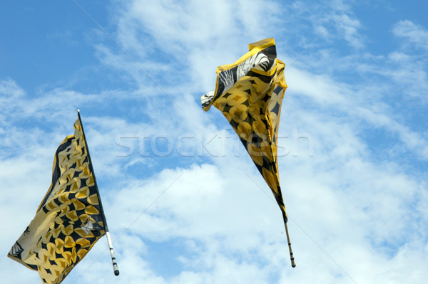Traditional italian festival with flag throwers.Flags on the blu Stock photo © stefanoventuri