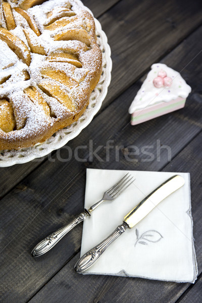 Tradicional italiano pastel de manzana mesa de madera madera frutas Foto stock © stefanoventuri