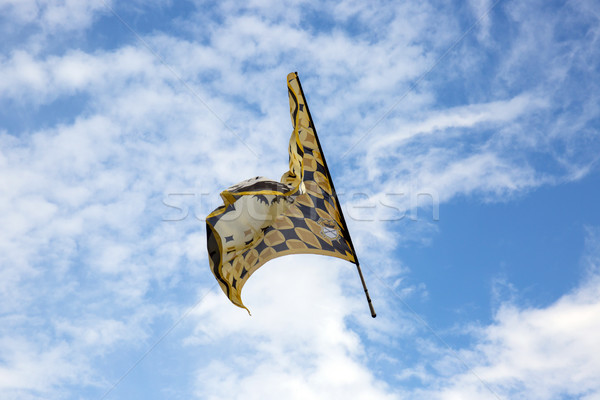 Traditional italian festival with flag throwers.Flags on the blu Stock photo © stefanoventuri