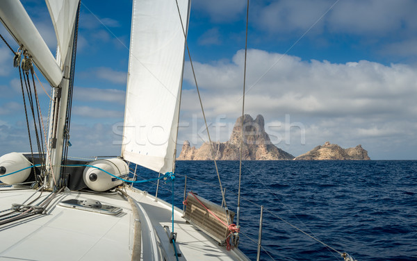 セーリング 岩 島 ヨット 島々 海 ストックフォト © Steffus