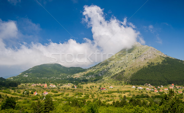 Village under the mountains. Montenegro rural landscape Stock photo © Steffus
