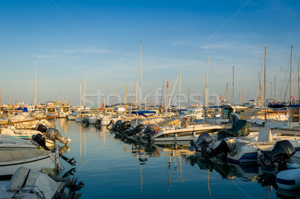 Foto stock: Pequeno · barcos · marina · muitos · pescaria · madeira