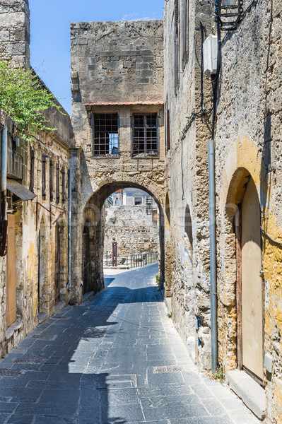 Arched narrow street in Rhodes old town Stock photo © Steffus