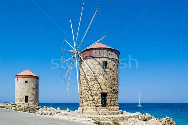 Windmill at Rhodes Stock photo © Steffus