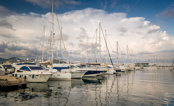 Jacht marina molo Hiszpania niebo Zdjęcia stock © Steffus