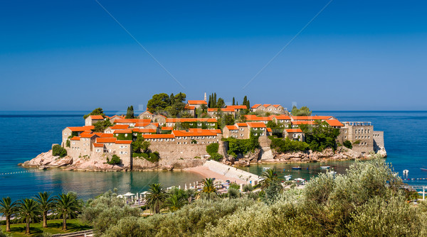 Sveti Stefan old town on the island Stock photo © Steffus