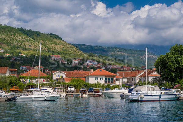 [[stock_photo]]: Faible · yacht · marina · voile · bateaux · paysage