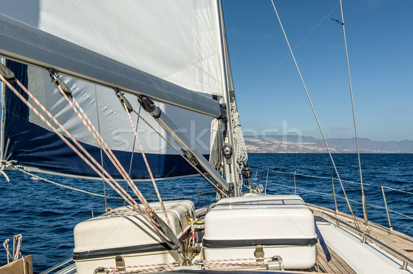 Stockfoto: Jacht · zeil · oceaan · zeilen · boot · dek