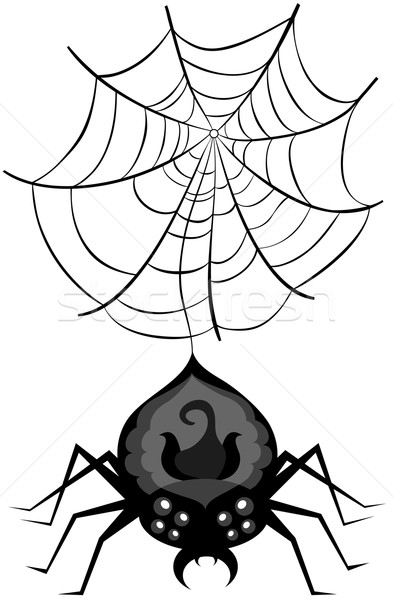 Verschrikkelijk spinnenweb witte schilderij spin vakantie Stockfoto © Stellis