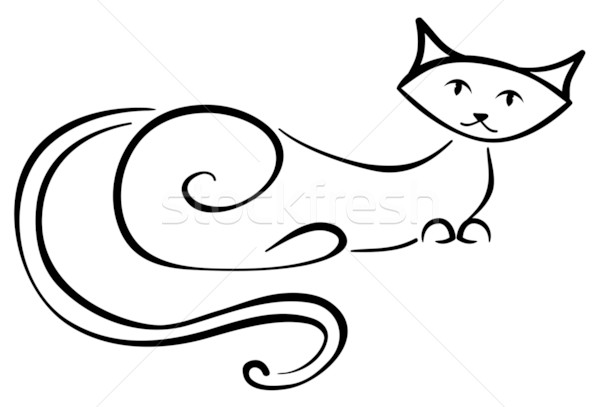 猫 美しい 黒 芸術 白 動物 ストックフォト © Stellis
