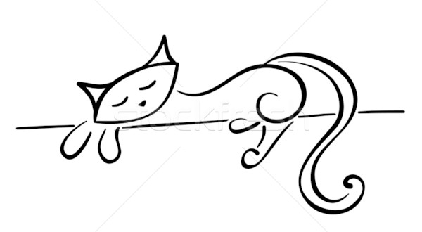 シルエット 黒猫 芸術 動物 白 クリスマス ストックフォト © Stellis
