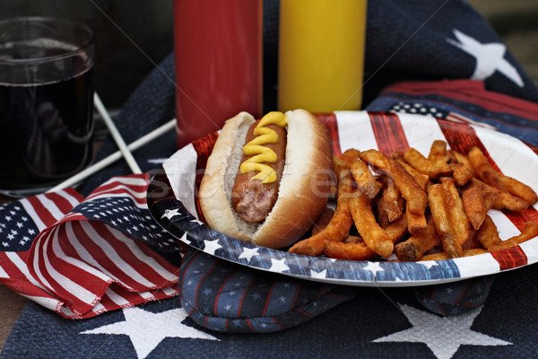 Fourth of July Hotdogs and Fries Stock photo © StephanieFrey