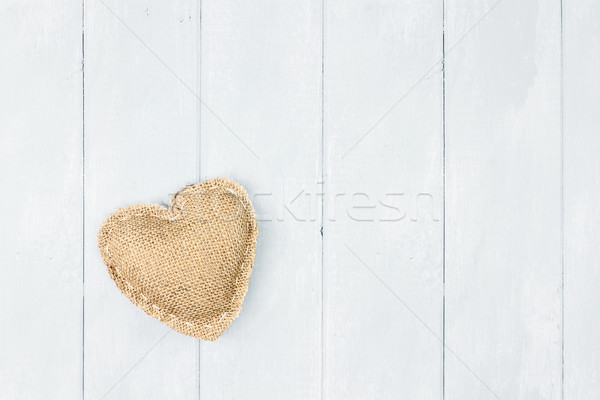 St Valentine's Day Burlap Heart Stock photo © StephanieFrey