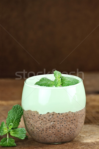 Chocolate Mint Chia Seed Pudding Stock photo © StephanieFrey