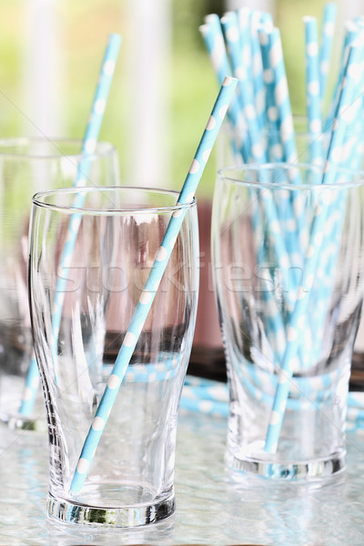 Verres fête propre vide potable extérieur [[stock_photo]] © StephanieFrey