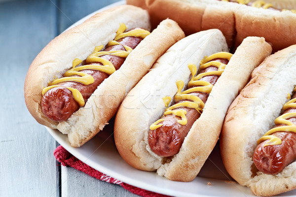 Hotdogs with Mustard Stock photo © StephanieFrey