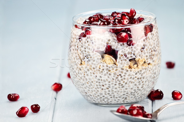 Healthy Chia Seed and Pomegranate Parfait Stock photo © StephanieFrey