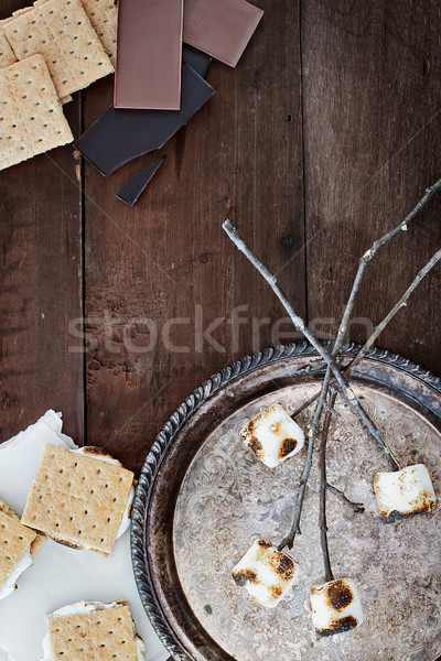 Stockfoto: Ingrediënten · rustiek · houten · voedsel · chocolade · foto