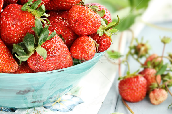 Macro of Fresh Strawberries  Stock photo © StephanieFrey