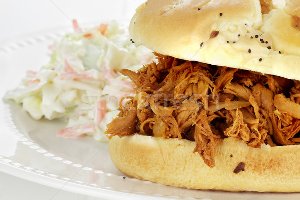 Pulled Chicken Sandwich with Coleslaw  Stock photo © StephanieFrey