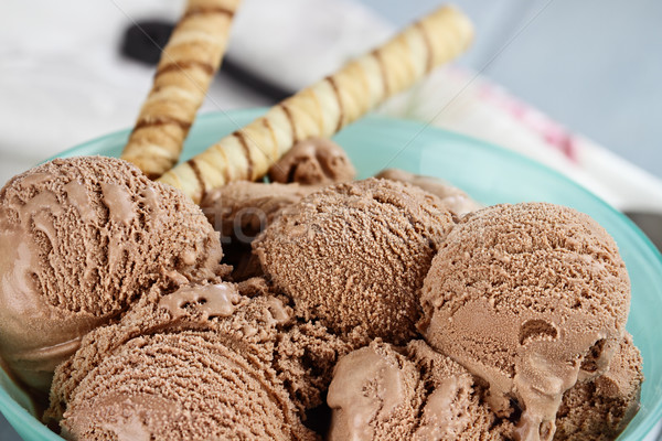 チョコレート アイスクリーム ボウル 豊富な 極端な ストックフォト © StephanieFrey