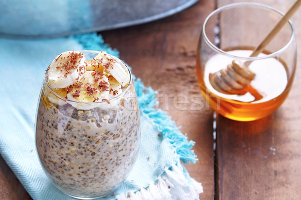 Overnight Oats, Bananas and Chia Seeds Stock photo © StephanieFrey