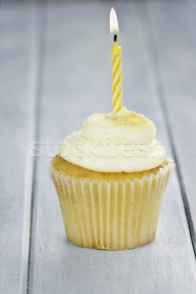 Cupcake with One Candle Stock photo © StephanieFrey