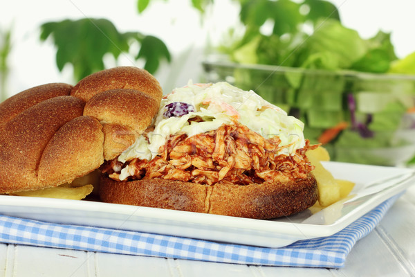 Slaw Burger and Fries Stock photo © StephanieFrey