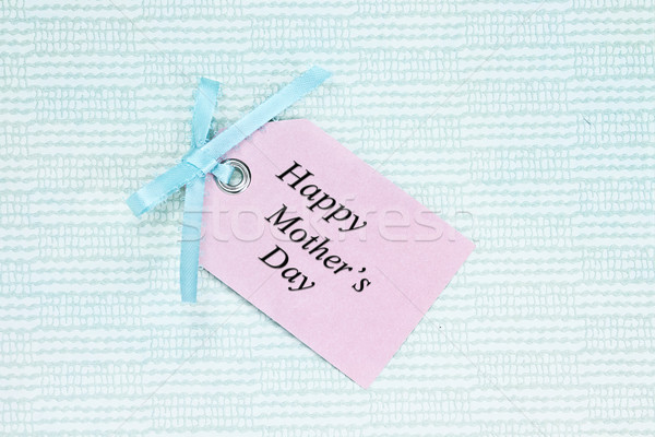 Foto stock: Feliz · dia · das · mães · cartão · membro · texto · projeto · azul